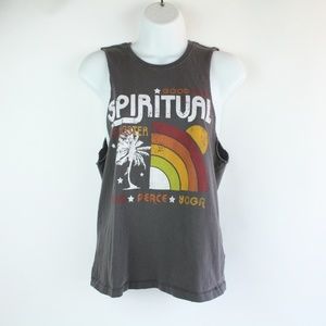 Spiritual Gangster Gray Tank XS Good Vibes